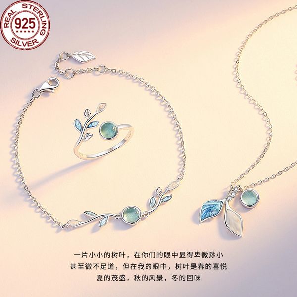 popular new forest leaf earrings necklace women's s 925 sterling silver small fresh and versatile star glass pendant
popular new forest leaf earrings necklace women's s 925 sterling silver small fresh and versatile star glass pendant