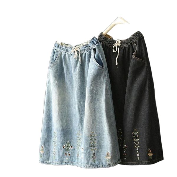 skirts tiyihailey 2022 long mid calf a-line women elastic waist spring and autumn denim cotton casual embroidery x9ki#, Black
skirts tiyihailey 2022 long mid calf a-line women elastic waist spring and autumn denim cotton casual embroidery x9ki#, Black