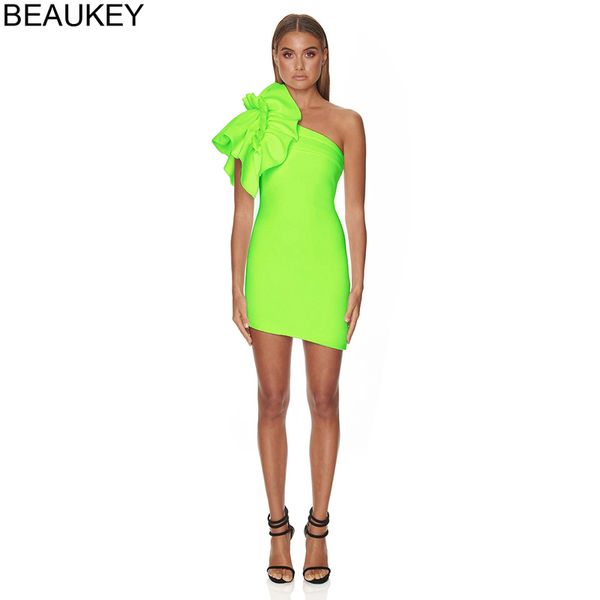 beaukey neon green one shoulder ruffles bandage dress women party bodycon dress above knee bandage dresses club bodycon dress 210414, Black;gray
beaukey neon green one shoulder ruffles bandage dress women party bodycon dress above knee bandage dresses club bodycon dress 210414, Black;gray