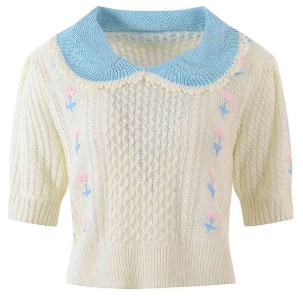 women's sweaters baby collar bubble sleeve short sweater women's summer age reducing flower hook 3c9a, White;black
women's sweaters baby collar bubble sleeve short sweater women's summer age reducing flower hook 3c9a, White;black