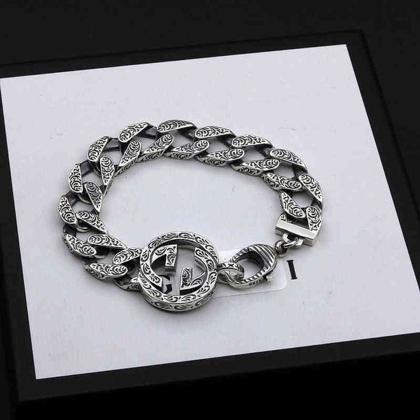chain bracelet new carved and trendsetters versatile men and women lovers 925 sterling silver bracelet valentine's day gift, Black
chain bracelet new carved and trendsetters versatile men and women lovers 925 sterling silver bracelet valentine's day gift, Black