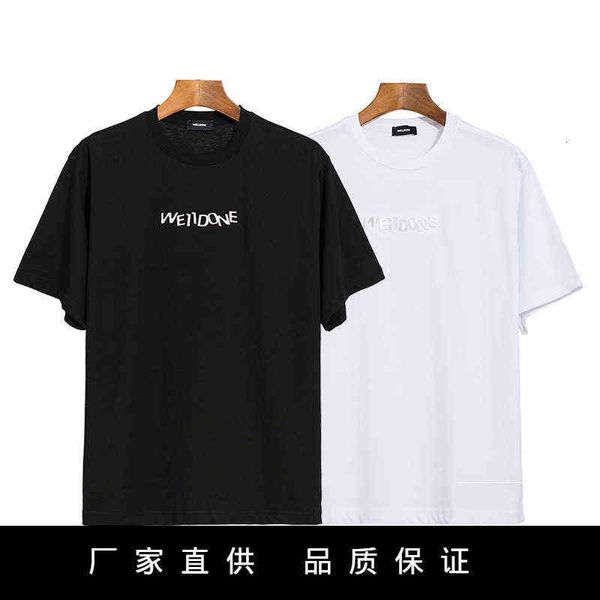 three-dimensional embossed we11done letters sier men and women lovers loose casual short sleeved t-shirt, White;black
three-dimensional embossed we11done letters sier men and women lovers loose casual short sleeved t-shirt, White;black