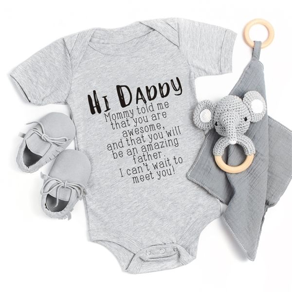 hi daddy mommy told me that you are awesome bodysuit gray body baby boy girl romper short sleeve born jumpsuit outfits 220714, Blue
hi daddy mommy told me that you are awesome bodysuit gray body baby boy girl romper short sleeve born jumpsuit outfits 220714, Blue
