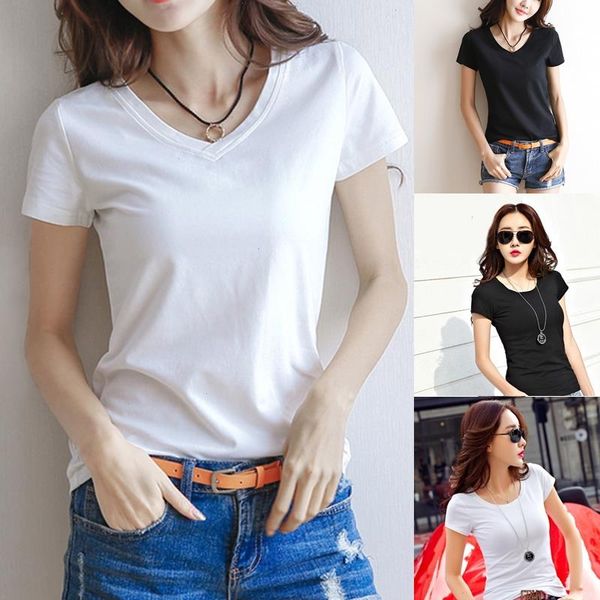 women basic tee shirt casual v-neck short sleeve female cotton slim black white t-shirt streetwear lady solid
women basic tee shirt casual v-neck short sleeve female cotton slim black white t-shirt streetwear lady solid