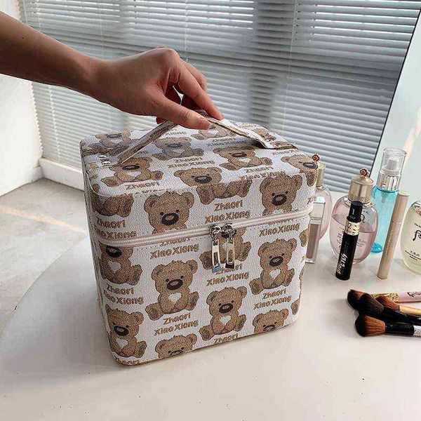 makeup bag women's double-layer cartoon makeup box with mirror large capacity portable storage box 220625
makeup bag women's double-layer cartoon makeup box with mirror large capacity portable storage box 220625