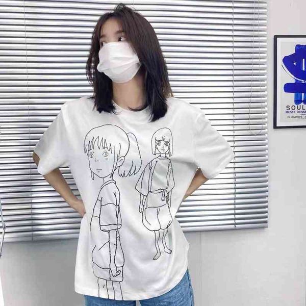 spring new couple's white embroidered t-shirt men's women's same top
spring new couple's white embroidered t-shirt men's women's same top