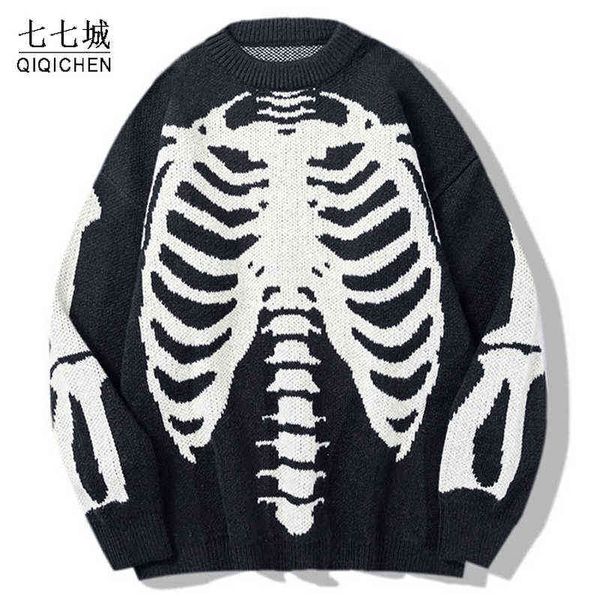 hip hop skeleton gebreide truien mannen vrouwen bone patroon losse jumpers streetwear casual warm truien trui lente herfst t220730, White;black
hip hop skeleton gebreide truien mannen vrouwen bone patroon losse jumpers streetwear casual warm truien trui lente herfst t220730, White;black