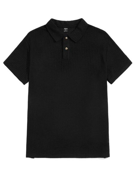 men waffle knit polo shirt 70yy#, White;black
men waffle knit polo shirt 70yy#, White;black