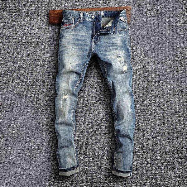 men's jeans fashion brand men's jeans worn blue washed holes embroidered patches street fashion slim fit men 6qvb
men's jeans fashion brand men's jeans worn blue washed holes embroidered patches street fashion slim fit men 6qvb