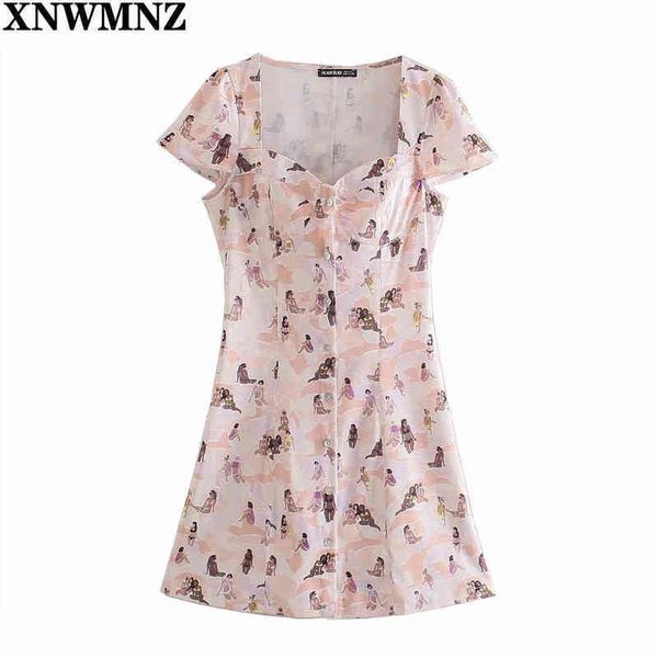 xnwmnz summer dress women sweet fashion woman print mini chic singlebreasted short sleeve female es vestidos 210513, Black;gray
xnwmnz summer dress women sweet fashion woman print mini chic singlebreasted short sleeve female es vestidos 210513, Black;gray