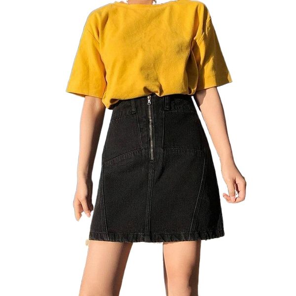 korean summer high waist student black denim skirt skirts f2w1#
korean summer high waist student black denim skirt skirts f2w1#