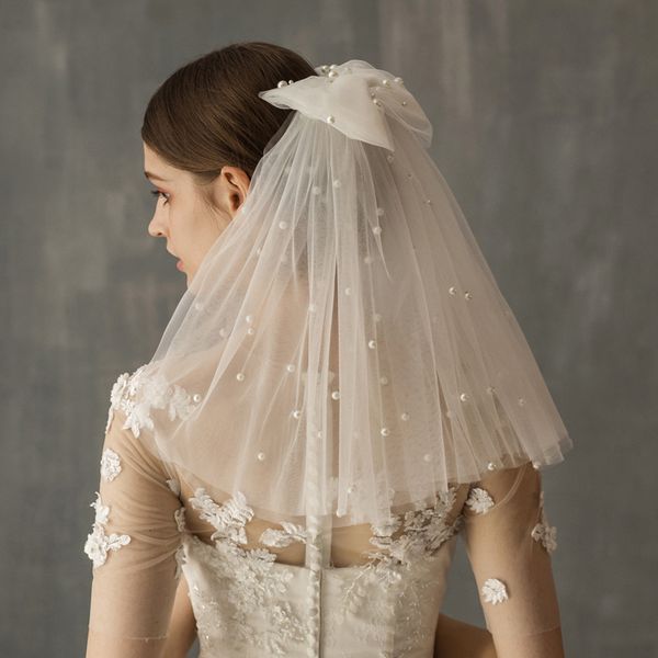 women shoulder-length two-layers wedding bridal veil with comb ruffle bowknot beaded pearl tulle veil elegant luxury accessory, Black
women shoulder-length two-layers wedding bridal veil with comb ruffle bowknot beaded pearl tulle veil elegant luxury accessory, Black