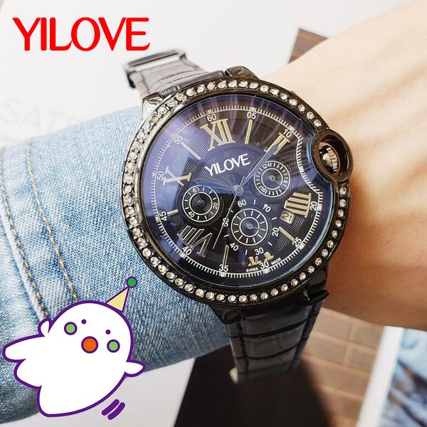 48mm quartz sports men's watch round stainless steel diamond chronograph clock six hands calendar multifunctional waterproof wristwatch, Slivery;brown
48mm quartz sports men's watch round stainless steel diamond chronograph clock six hands calendar multifunctional waterproof wristwatch, Slivery;brown