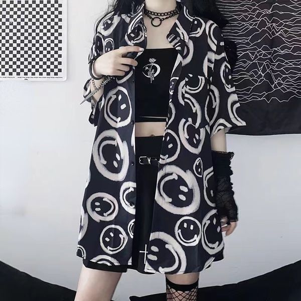 feiernan harajuku goth shirt women black short half sleeve oversize streetwear gothic print blouse female summer fashion, White
feiernan harajuku goth shirt women black short half sleeve oversize streetwear gothic print blouse female summer fashion, White