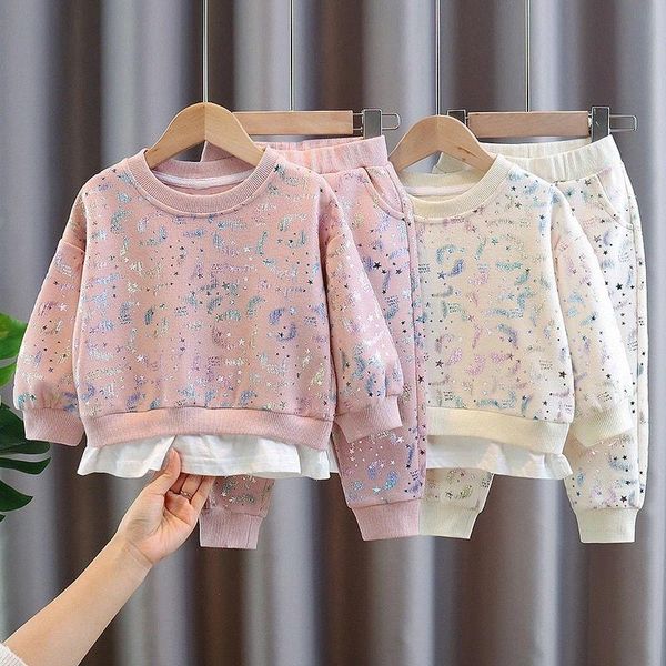 3colors girls boys clothing set sequined sweaters long pants baby kids casual suits spring autumn clothes children wear, White
3colors girls boys clothing set sequined sweaters long pants baby kids casual suits spring autumn clothes children wear, White