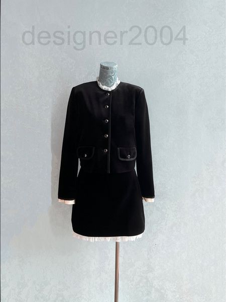 two piece dress designer autumn and winter 2022 new small fragrance neckline lace black velvet coat semi skirt set xlsk, White
two piece dress designer autumn and winter 2022 new small fragrance neckline lace black velvet coat semi skirt set xlsk, White