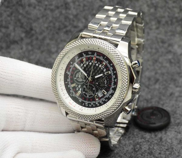 b05 49mm unitime watch chronograph quartz movement silver case limited black dial 50th anniversary men watch stainless strap mens, Slivery;brown
b05 49mm unitime watch chronograph quartz movement silver case limited black dial 50th anniversary men watch stainless strap mens, Slivery;brown