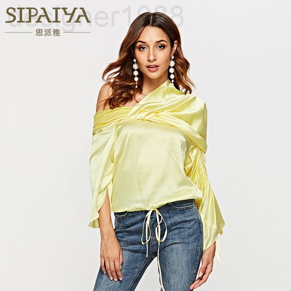 women's blouses & shirts designer 2021 spring and summer elastic asymmetric off shoulder diagonal collar shirt women's thirteen li, White
women's blouses & shirts designer 2021 spring and summer elastic asymmetric off shoulder diagonal collar shirt women's thirteen li, White