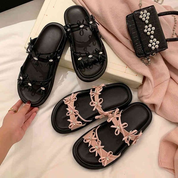 sandals thick bottom, easy to wear bow slippers, casual flat bottom sandals, summer sweet comfortable slippers q0vv, Black
sandals thick bottom, easy to wear bow slippers, casual flat bottom sandals, summer sweet comfortable slippers q0vv, Black