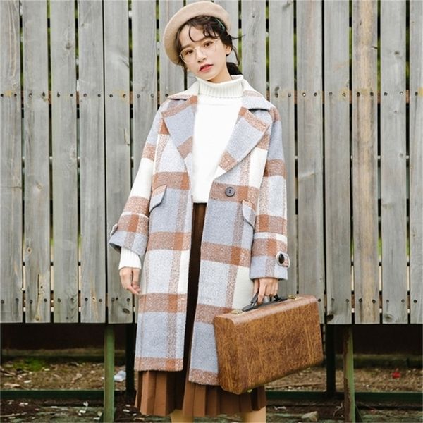 ailegogo autumn women cashmere trench jacket casual plaid turn-down collar long coat thickness warm button pocket jackets 201215, Black
ailegogo autumn women cashmere trench jacket casual plaid turn-down collar long coat thickness warm button pocket jackets 201215, Black