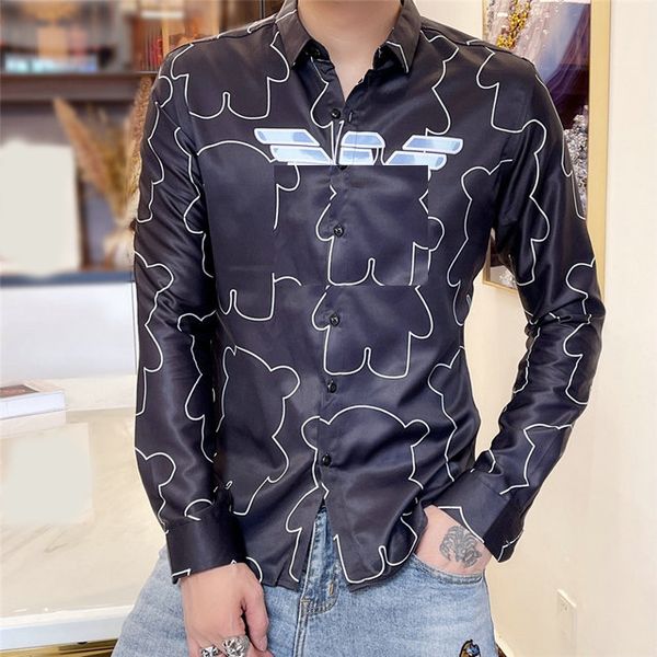 2022 mens shirt luxury designer fashion trend wear long sleeve business casual brand spring slimming -3xl3, White;black
2022 mens shirt luxury designer fashion trend wear long sleeve business casual brand spring slimming -3xl3, White;black
