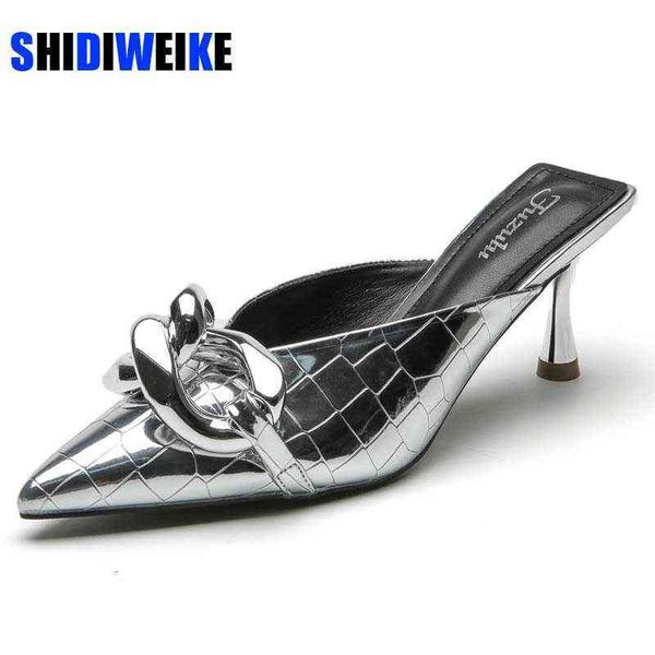 slippers summer brand women gold silver high heels slippers close toe thin heels mules designer slip on loafers slides party shoes ad1738 22, Black
slippers summer brand women gold silver high heels slippers close toe thin heels mules designer slip on loafers slides party shoes ad1738 22, Black