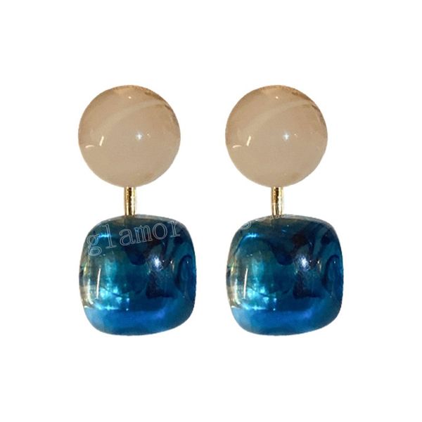 s925 needle trendy jewelry blue resin earring 2022 trend geometric dangle earrings for girl lady gifts, Silver
s925 needle trendy jewelry blue resin earring 2022 trend geometric dangle earrings for girl lady gifts, Silver