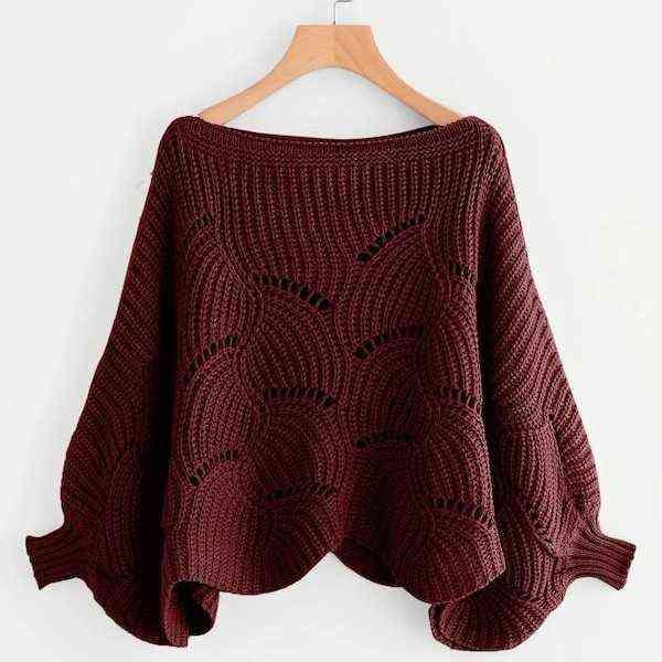 lantern sleeve pullover autumn winter sweater women's hollow loose batman shirt, White;black
lantern sleeve pullover autumn winter sweater women's hollow loose batman shirt, White;black