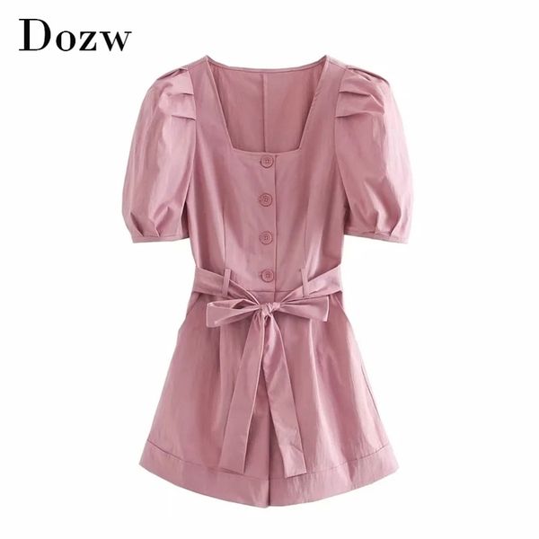 summer pink color chic playsuit women puff short sleeve stylish playsuits with belt button pocket holiday romper femme 210515, Black;white
summer pink color chic playsuit women puff short sleeve stylish playsuits with belt button pocket holiday romper femme 210515, Black;white