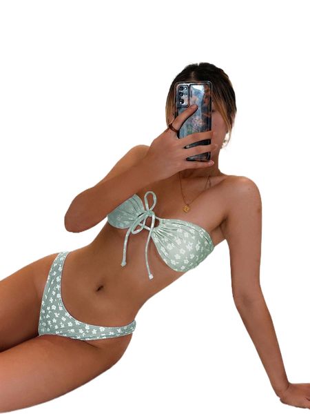 floral print bandeau bikini swimsuit t5xk#, White;black
floral print bandeau bikini swimsuit t5xk#, White;black