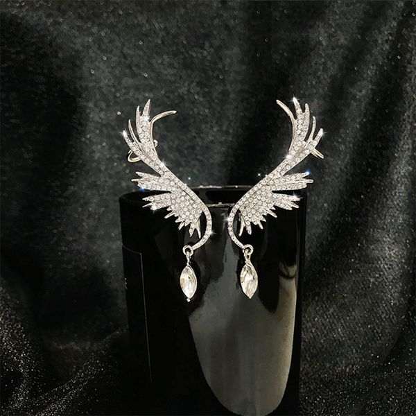 925 silver needle european and american luxury earrings angel wings earrings ear clip net red fashion temperament eardrop full diamond earr, Golden
925 silver needle european and american luxury earrings angel wings earrings ear clip net red fashion temperament eardrop full diamond earr, Golden