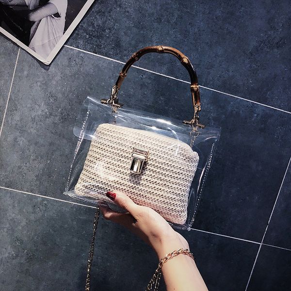 pvc jelly purses and handbags for women designer luxury girl female shopper casual fashion woven bamboo handheld wallet
pvc jelly purses and handbags for women designer luxury girl female shopper casual fashion woven bamboo handheld wallet