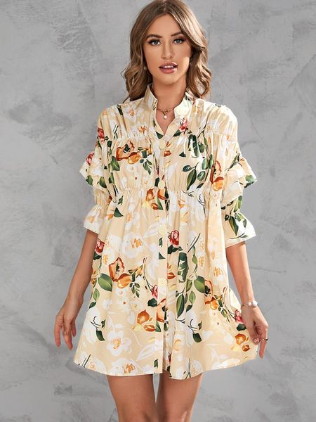 summer single breasted dress comfortable printed v-neckline fashion temperament commuter womens wear dresses women, White
summer single breasted dress comfortable printed v-neckline fashion temperament commuter womens wear dresses women, White