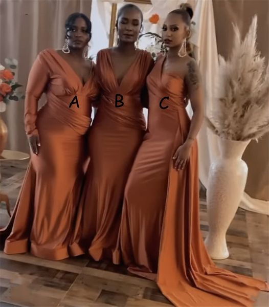 gold bridesmaid dresses v-neck sleeveless silk satin mermaid wedding sweep train party bridesmaid gowns with zipper back, White;pink
gold bridesmaid dresses v-neck sleeveless silk satin mermaid wedding sweep train party bridesmaid gowns with zipper back, White;pink