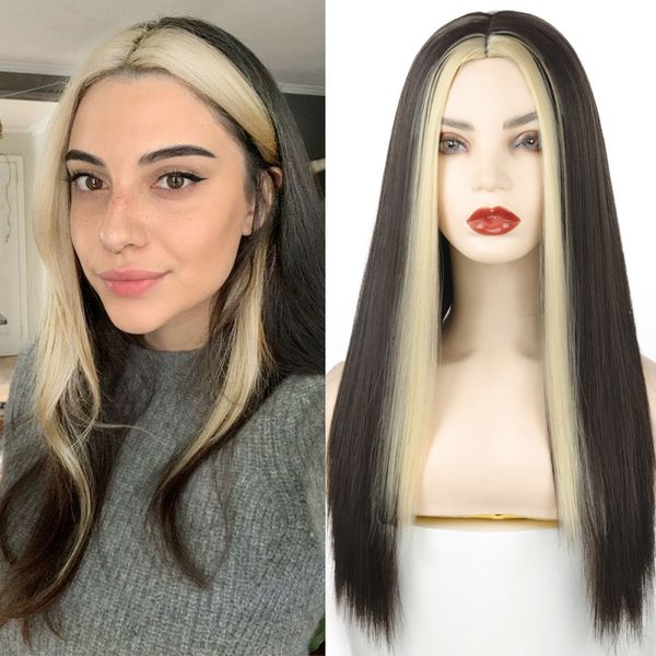costume accessories black long straight wig for women both sides gold hair middle part heat resistant wavy cosplay wig daily use for women, Silver
costume accessories black long straight wig for women both sides gold hair middle part heat resistant wavy cosplay wig daily use for women, Silver