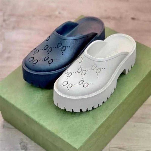 2021 men's slip on sandal women's platform perforated g sandal hollow shoes jelly colors high heel summer rubber lug sole mules 35, Black
2021 men's slip on sandal women's platform perforated g sandal hollow shoes jelly colors high heel summer rubber lug sole mules 35, Black