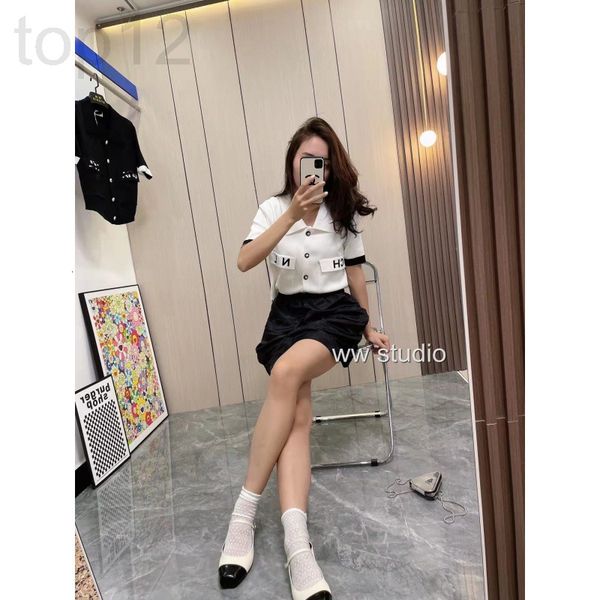 women's knits & tees designer 2022 spring and summer new pasted leather letter polo collar ice silk short sleeved women's thin sli, White
women's knits & tees designer 2022 spring and summer new pasted leather letter polo collar ice silk short sleeved women's thin sli, White