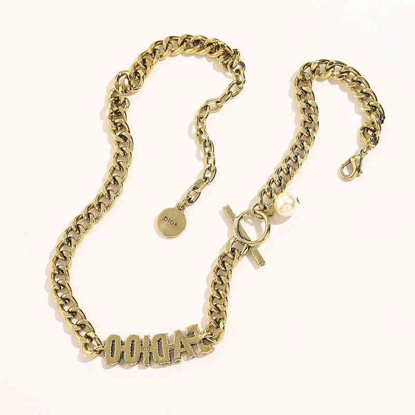 2022 women's fashion all-match high-quality new personality necklace brand wholesale style antique gold pearl family letter female thic, Silver
2022 women's fashion all-match high-quality new personality necklace brand wholesale style antique gold pearl family letter female thic, Silver