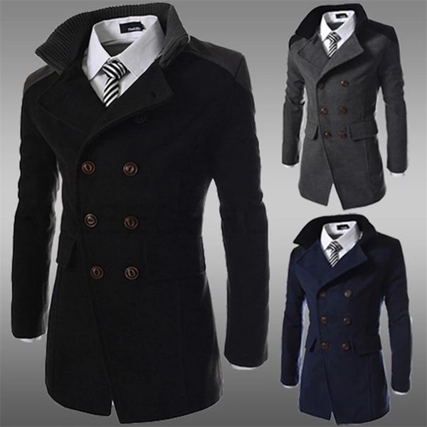 winter men's wool coat slim casual long jacket warm woolen coats overcoat male wool double breasted winter coat men 201128, Black
winter men's wool coat slim casual long jacket warm woolen coats overcoat male wool double breasted winter coat men 201128, Black