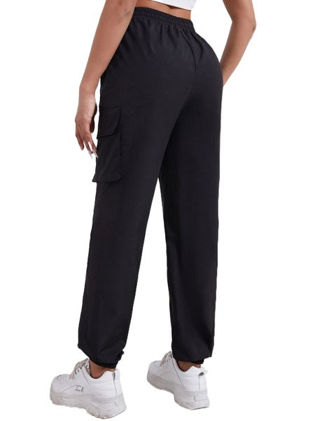 flap pocket drawstring waist pants 45lf#, Black;white
flap pocket drawstring waist pants 45lf#, Black;white