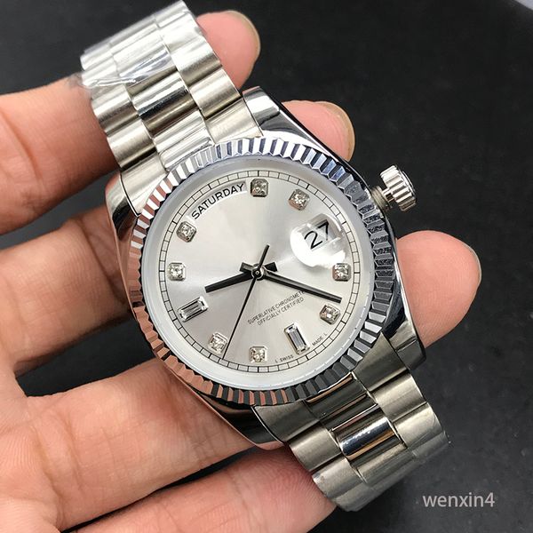 luxury womens watch waterproo iced watch 36mm mechanical automatic stainless president noble ruby mens watches classic long diamond wristwat, Slivery;brown
luxury womens watch waterproo iced watch 36mm mechanical automatic stainless president noble ruby mens watches classic long diamond wristwat, Slivery;brown