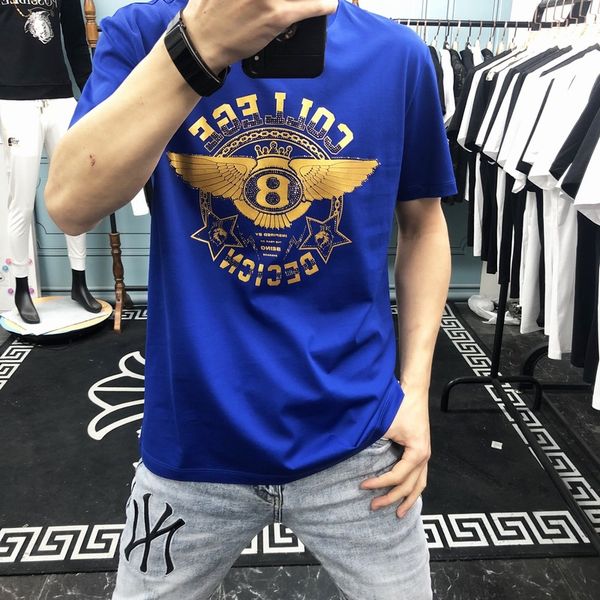 2022 summer new pure cotton fashion men's t-shirts wing pattern b-logo diamonds design short sleeve round neck slim gold pattern tees b, White;black
2022 summer new pure cotton fashion men's t-shirts wing pattern b-logo diamonds design short sleeve round neck slim gold pattern tees b, White;black