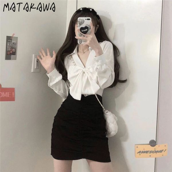 french puff sleeve women blouse white bowknot shirt spring fashion vneck ladies 210506
french puff sleeve women blouse white bowknot shirt spring fashion vneck ladies 210506