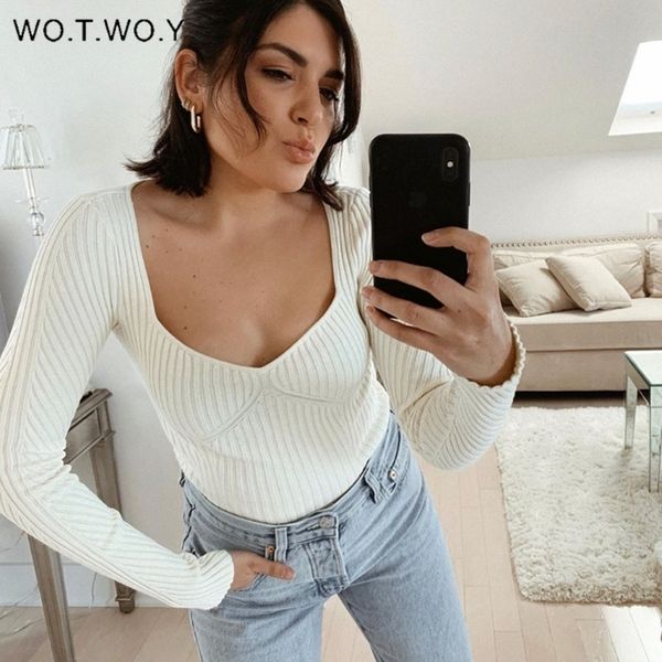 wotwoy vneck cropped sweaters women autumn winter bottoming knitted pullovers women high street solid sweaters femme y200910, White;black
wotwoy vneck cropped sweaters women autumn winter bottoming knitted pullovers women high street solid sweaters femme y200910, White;black