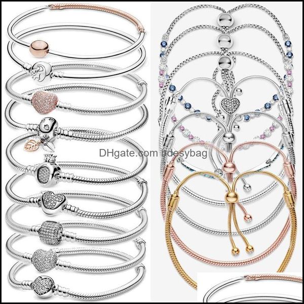 charm bracelets jewelry fashion 925 sterling sier bracelet rose golden flower barrel clasp snake chain women gift drop delivery 2021 mxcer, Golden;silver
charm bracelets jewelry fashion 925 sterling sier bracelet rose golden flower barrel clasp snake chain women gift drop delivery 2021 mxcer, Golden;silver