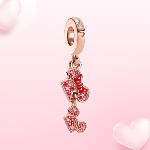 real 925 silver charm rose gold bow dangle charm pendant original fit pandora necklace, Black
real 925 silver charm rose gold bow dangle charm pendant original fit pandora necklace, Black