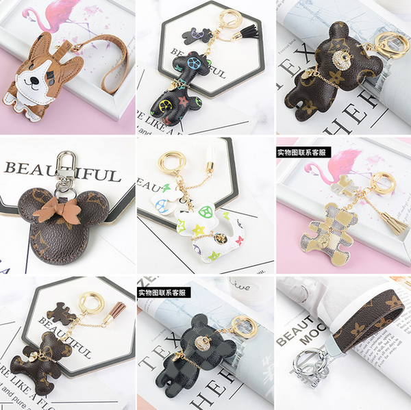 20style fashion keychain cute small bear print pattern pu leather keychains car accessories keyring lanyard key wallet chain rope chain, Silver
20style fashion keychain cute small bear print pattern pu leather keychains car accessories keyring lanyard key wallet chain rope chain, Silver