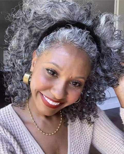 salt and pepper grey deep curly ponytail human hair extension silver gray pony tail hairpiece 120g, Black
salt and pepper grey deep curly ponytail human hair extension silver gray pony tail hairpiece 120g, Black