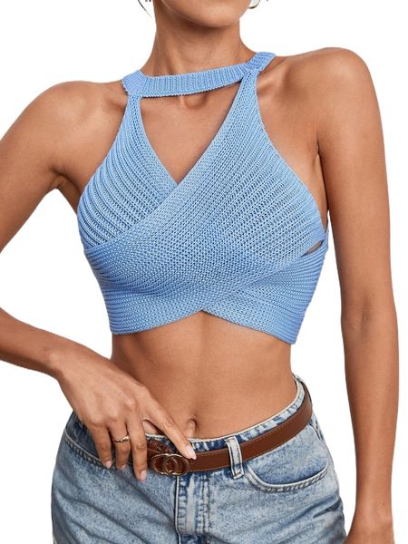choker neck wrap lace up backless knit q5yg#, White;black