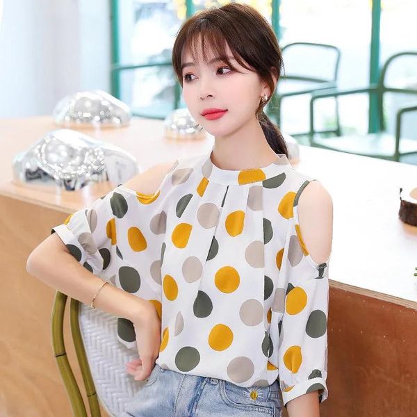 women's blouses & shirts retro blouse women plus size summer style korean fashion loose lantern sleeves strapless polka dot printed chi, White
women's blouses & shirts retro blouse women plus size summer style korean fashion loose lantern sleeves strapless polka dot printed chi, White